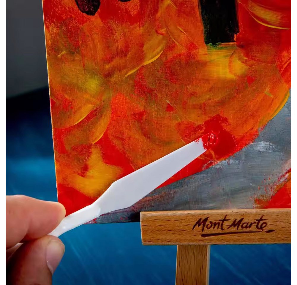 Mont Marte Malerspachtel Set – 5 Malmesser aus stabilem Kunststoff (Set, 5-St) Verschiedene Formen für Struktur, Acryl-, Öl- & Gouachemalerei