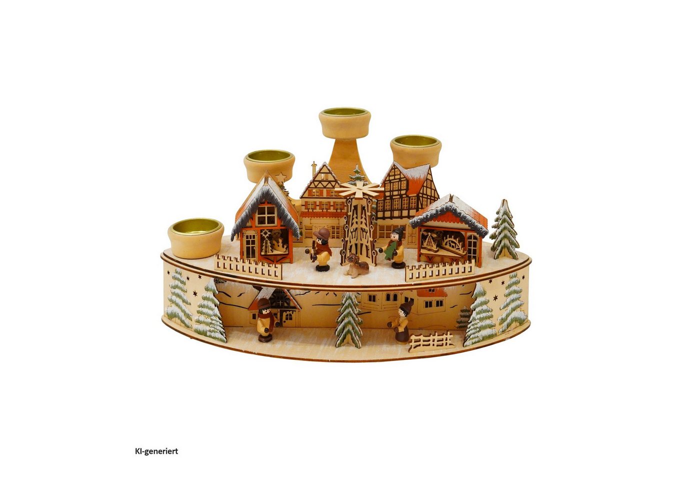 HTI-Living Adventsleuchter Adventsleuchter Weihnachtspyramide (Stück, 1 St., 1 Adventsleuchter, ohne Batterien und Teelichter), mit LED-Beleuchtung und Kerzenhaltern für 4 Teelichter Bild 2