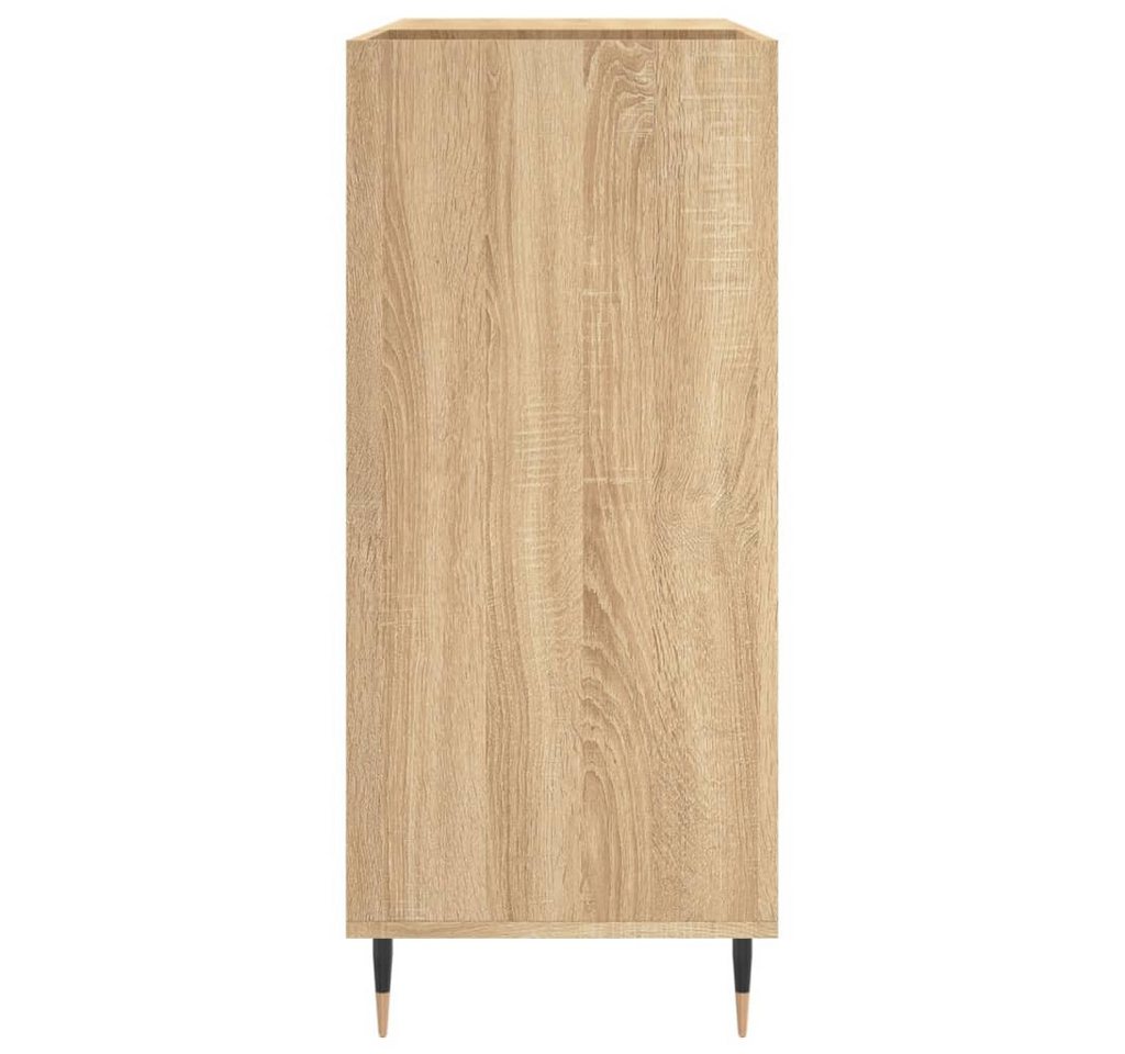 furnicato Media-Regal Plattenschrank 84,5 x 38 x 89 cm Sonoma-Eiche, 1-tlg., Vinylregal mit Ablage für Plattenspieler und stabilen Eisenbeinen