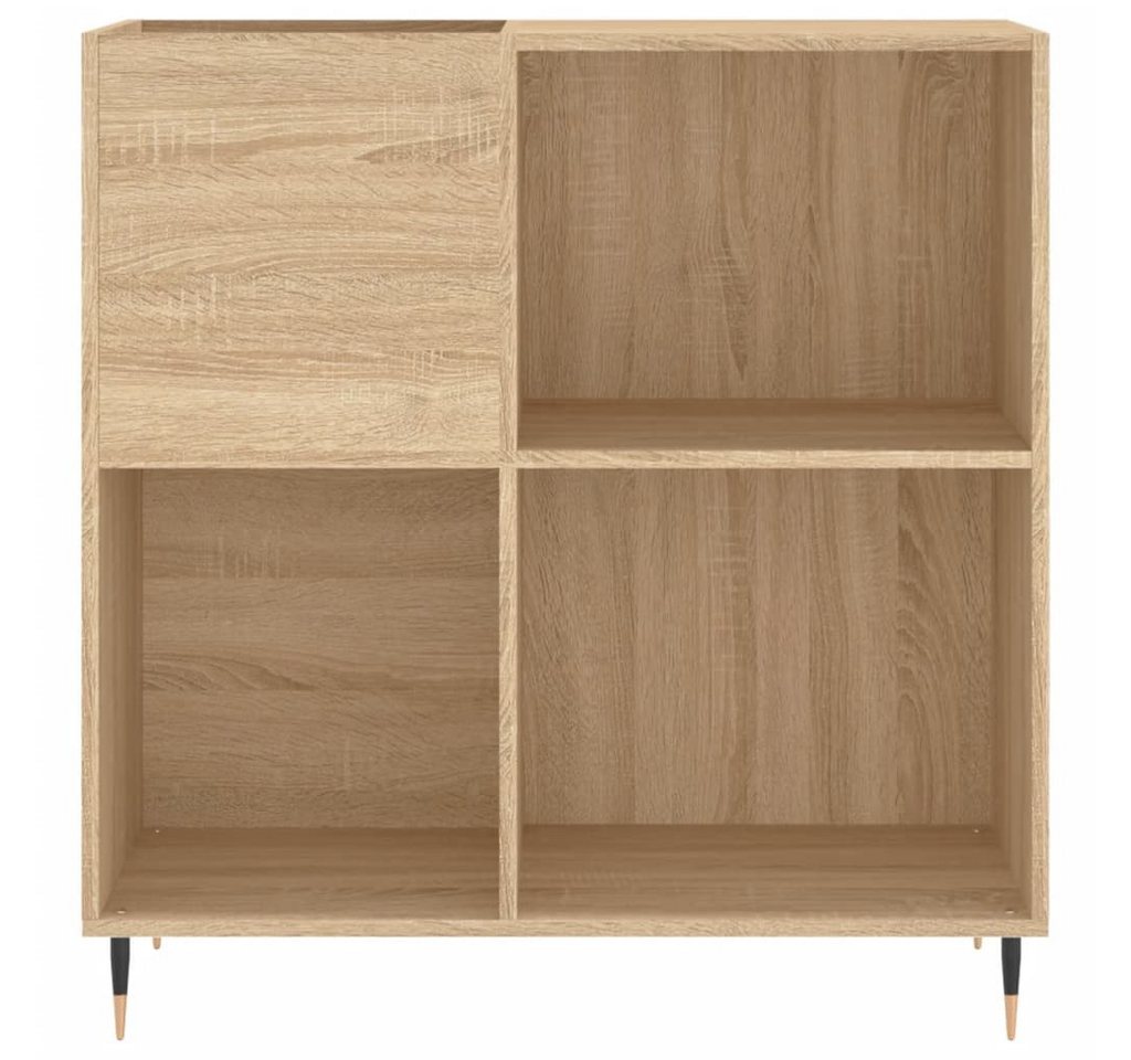 furnicato Media-Regal Plattenschrank 84,5 x 38 x 89 cm Sonoma-Eiche, 1-tlg., Vinylregal mit Ablage für Plattenspieler und stabilen Eisenbeinen Bild 4