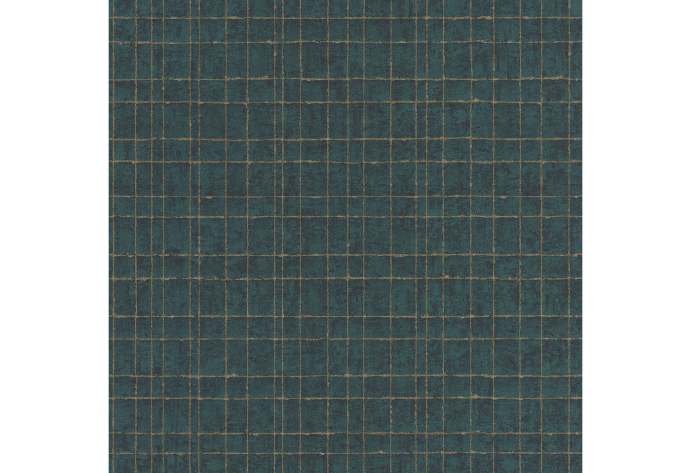 Rasch Vliestapete Grün und Gold mit Karomuster, glatt, gestreift, kariert, geometrisch, (1 Rolle, 1 St), Grafisch, Karo, Geometrisch Bild 2
