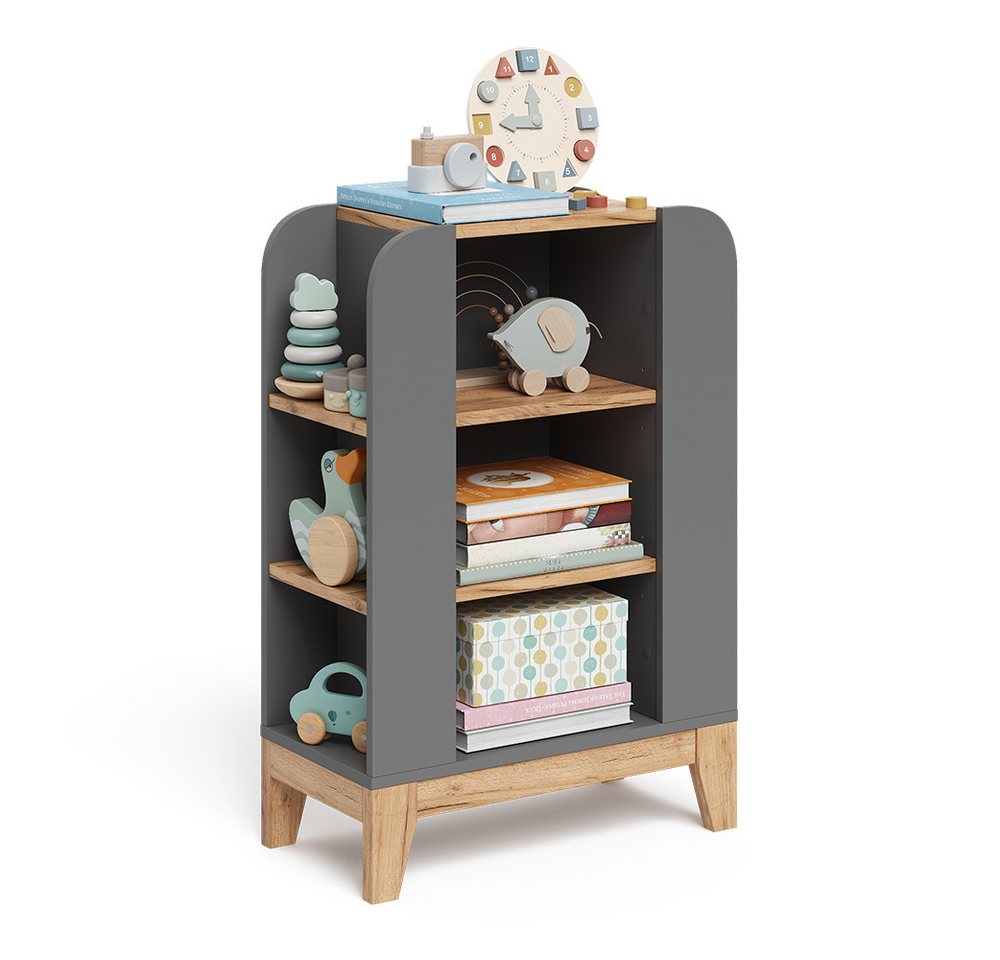 VitaliSpa® Bücherregal Malia, Artisan/Grau, 60 x 88 cm mit 9 fächern Bild 3