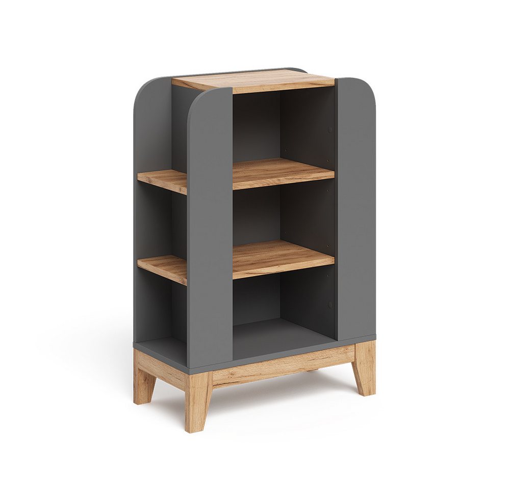 VitaliSpa® Bücherregal Malia, Artisan/Grau, 60 x 88 cm mit 9 fächern Bild 5