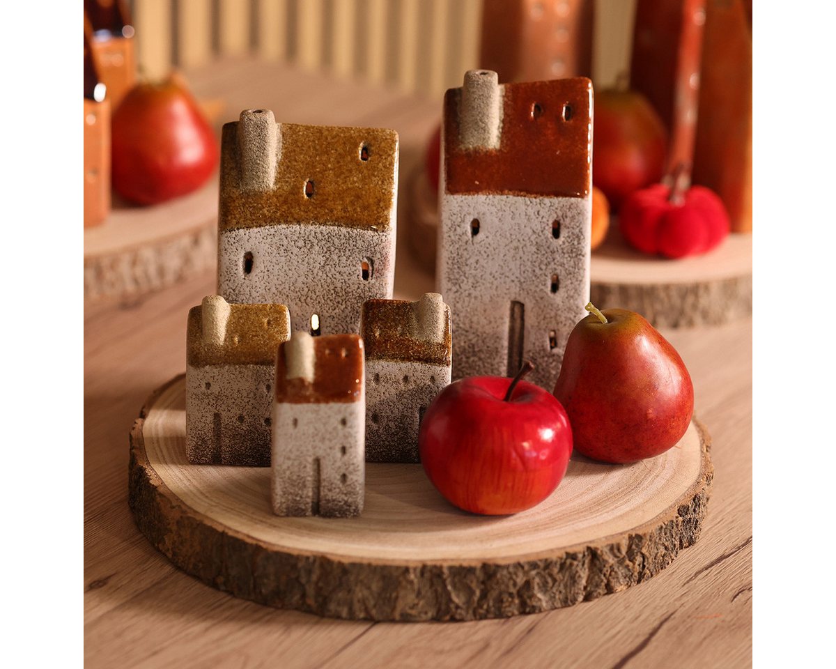 Florists Products Streudeko Keramik Teelichthäuser für stimmungsvolle Herbst- und, 2 Stück Bild 2