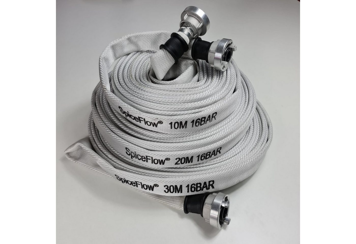 SpiceFlow Gartenschlauch Bauschlauch mit Storz-D 10 Meter, Storz-D-Anschlusskupplungen