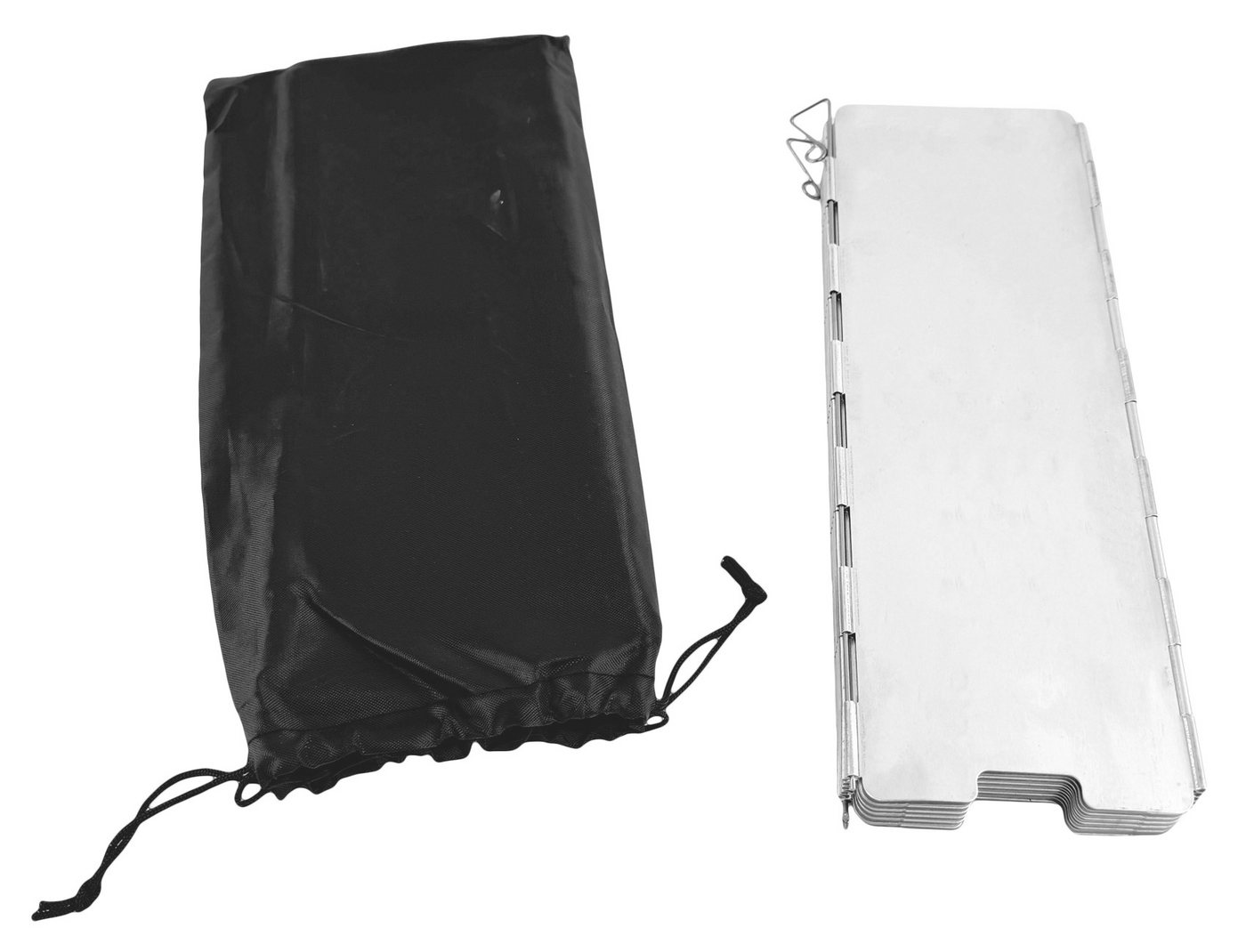 GARDINGER Grill-Windschutz Windschutz klappbar aus Aluminium für Grill Kocher 82x24 cm 10-teilig