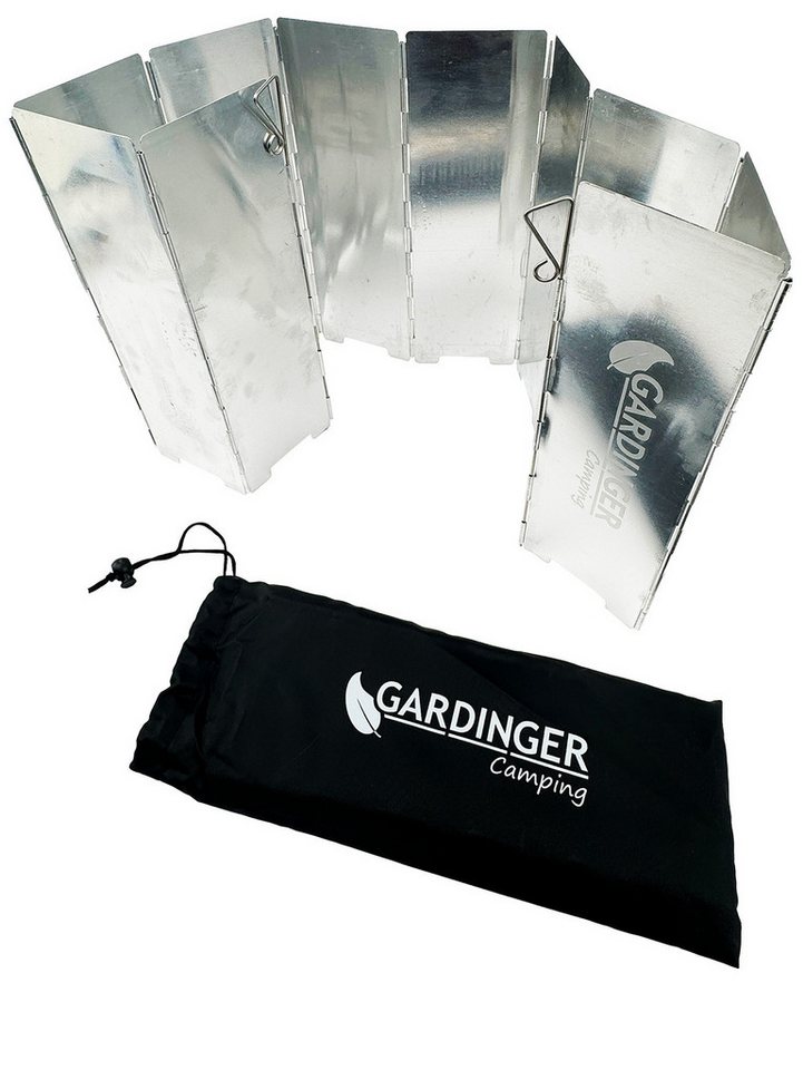 GARDINGER Grill-Windschutz Windschutz klappbar aus Aluminium für Grill Kocher 82x24 cm 10-teilig Bild 2