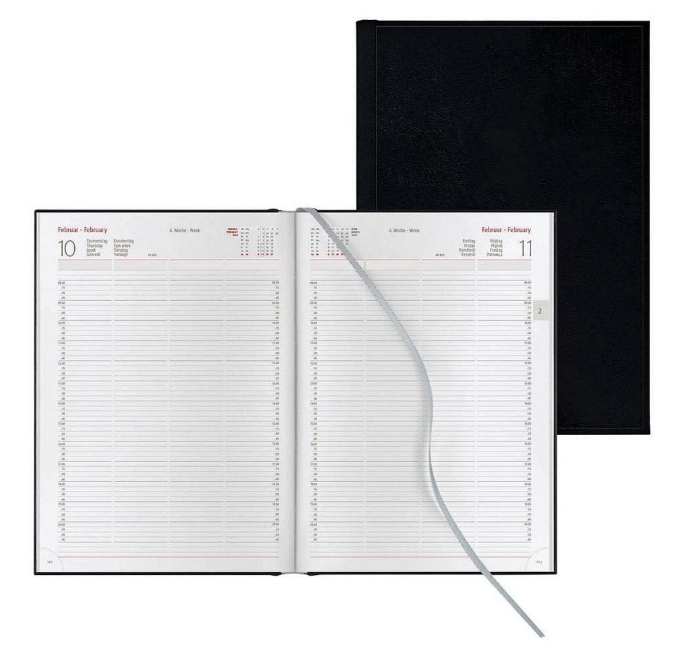 Lediberg Buchkalender 899 Praxistimer / Reservierungsbuch 2027 sz A4 Tagesplaner (1-tlg) Bild 2