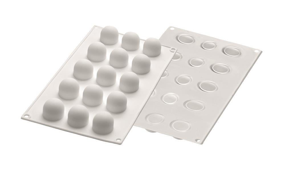 Silikomart Backform Pralinenform Silikon für Trüffel in Kugelform Layout 3x5=15 Mulden Bild 3