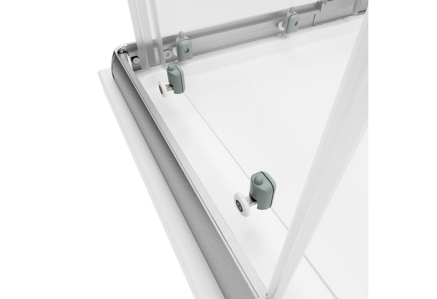 Schulte Eckdusche Corner, BxT: 75x75 cm, Sicherheitsglas, Eckeinstieg mit Schiebetüren, 180 cm hoch Klar Hell Profil Silberfarben Bild 4