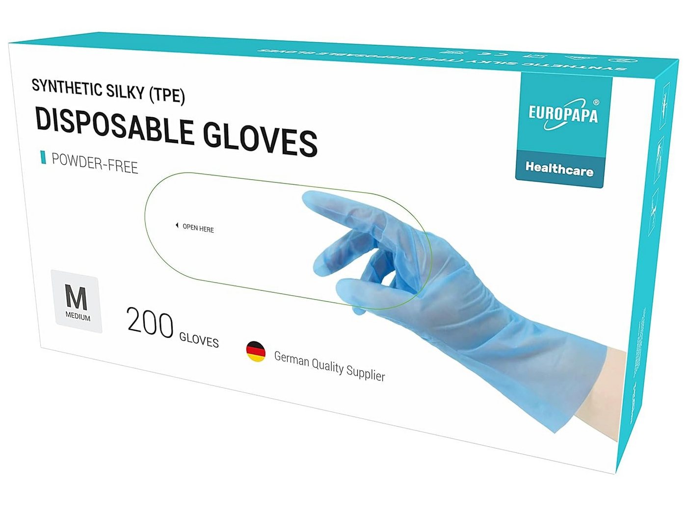EUROPAPA Einweghandschuhe 100, 200, 300, 450 Stk Vorteilspack TPE Einweghandschuhe in Box (200-St) Einmalhandschuhe latexfrei Gummihandschuhe puderfrei Handschuhe