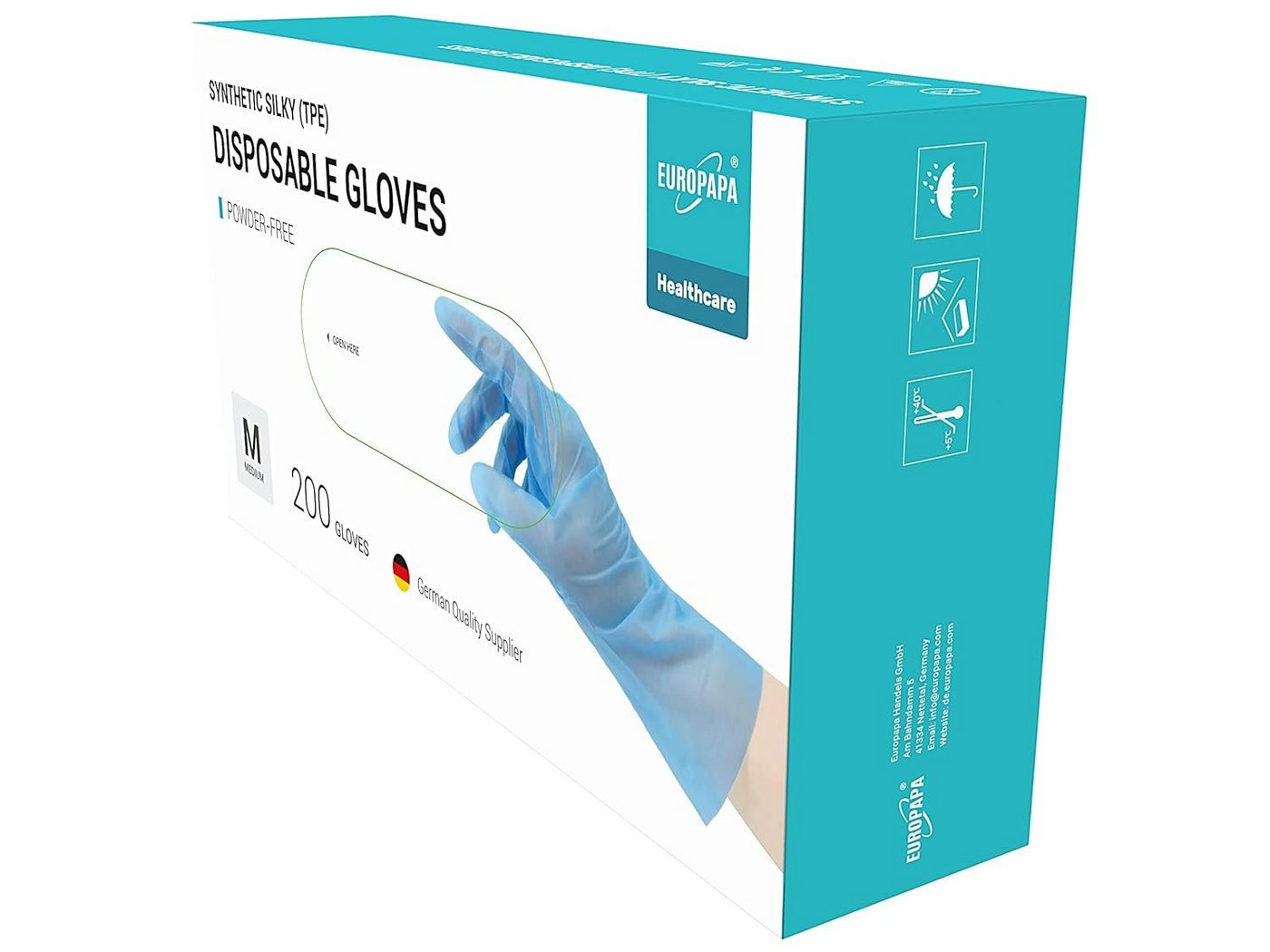 EUROPAPA Einweghandschuhe 100, 200, 300, 450 Stk Vorteilspack TPE Einweghandschuhe in Box (200-St) Einmalhandschuhe latexfrei Gummihandschuhe puderfrei Handschuhe Bild 2
