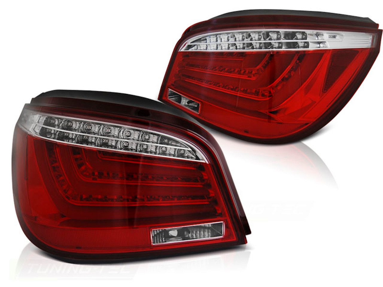 LLCTOOLS KFZ-Ersatzleuchte LED Rückleuchten Passend für BMW E60 03–07 Sedan Rot Weiß