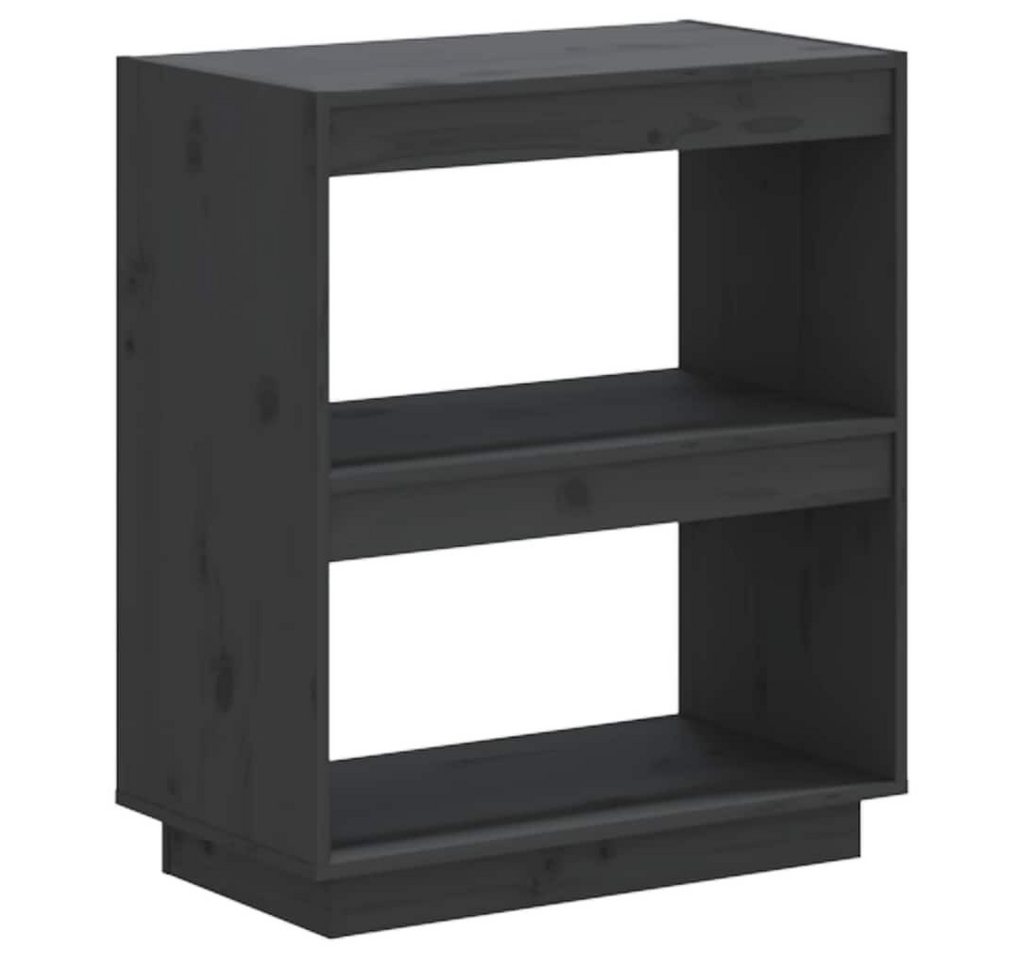 furnicato Bücherregal aus massivem Kiefernholz Grau 60 x 35 x 71 cm, 1-tlg., Stabiles Standregal mit viel Stauraum für Bücher und DVDs im Wohnraum Bild 2