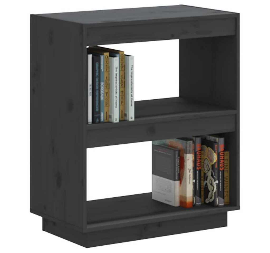 furnicato Bücherregal aus massivem Kiefernholz Grau 60 x 35 x 71 cm, 1-tlg., Stabiles Standregal mit viel Stauraum für Bücher und DVDs im Wohnraum Bild 5