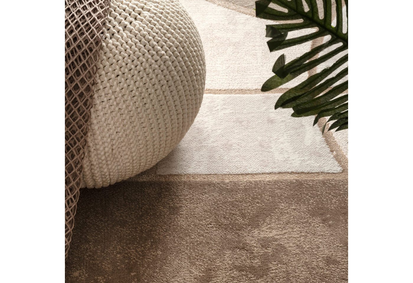 KADIMA DESIGN Teppich Abstrakt Wohnzimmer schmutzabweisend Teppich Kurzflor, Läufer, Höhe: 15 mm, Florhöhe: 11 mm, Polypropylen, Polyester, Läufer, 80x150, Beige Bild 4