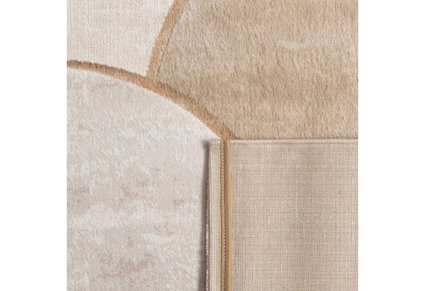 KADIMA DESIGN Teppich Abstrakt Wohnzimmer schmutzabweisend Teppich Kurzflor, Läufer, Höhe: 15 mm, Florhöhe: 11 mm, Polypropylen, Polyester, Läufer, 80x150, Beige Bild 5