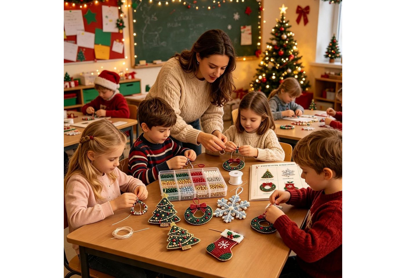 CLTYQ Kreativset Perlen-Kreativset zum Basteln von Weihnachtsdekoration, Erwachsene und Kinder zum DIY-Gestalten von Weihnachtsdekoration Bild 4