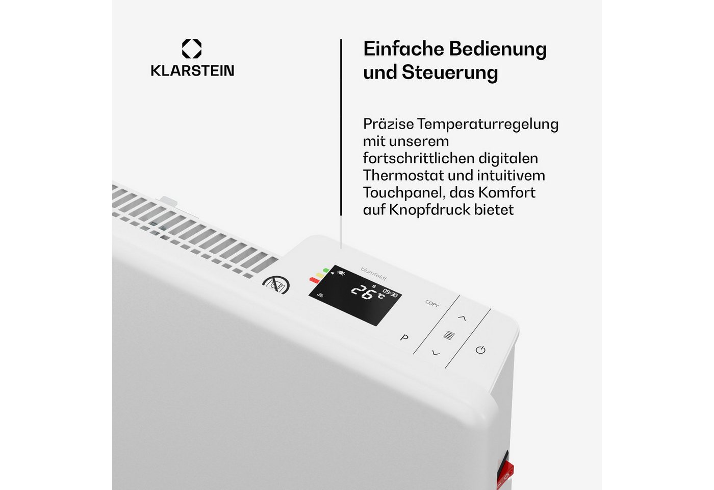 blumfeldt Heizstrahler ThermaTouch, Heizung Elektrische Heizstrahler Indoor Thermostat Touch Bild 3