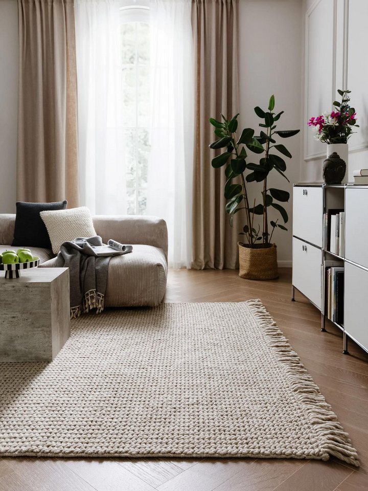 benuta Wollteppich Velma, rechteckig, Höhe: 11 mm, Kunstfaser, Berber, Ethno-Style, Wohnzimmer Bild 4