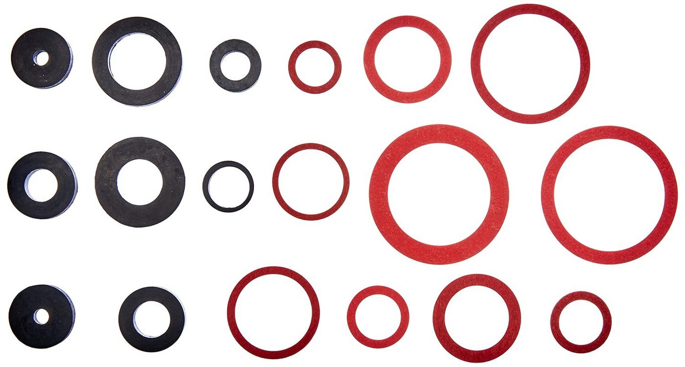 Brüder Mannesmann Werkzeuge Dichtungsring Dichtungssortiment, 141-teilig, M99741, Gummi Unterlegscheiben (Sparset 141 teiliges Dichtungsringe Sortiment, 141-St., 141 Teile, die übersichtlich in 18 verschiedene Fachgrößen), 141 Teile Dichtungsringe 18 Größen Bild 4