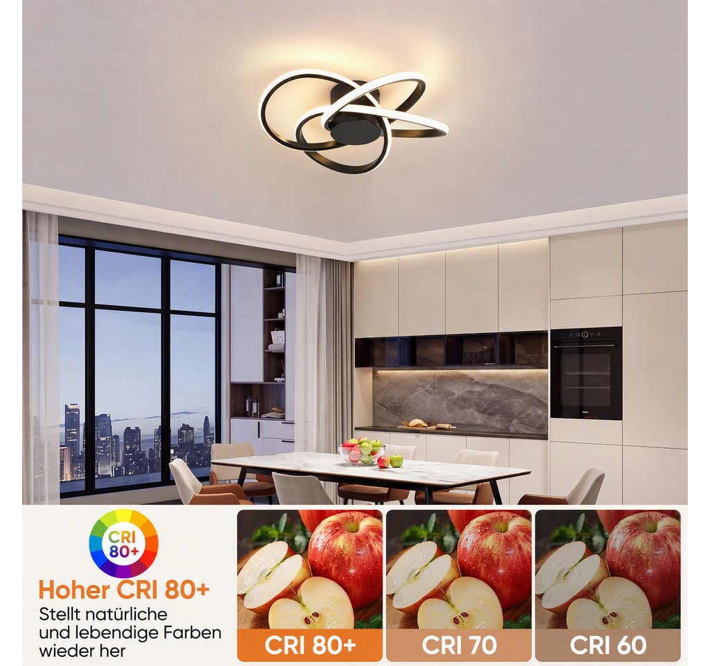 BlingBin LED Deckenleuchte Deckenlampe 37W Moderne 3000K Warmweiß Decken-Lampe, Warmweiß, LED fest integriert, Wohnzimmer Schlafzimmer Arbeitszimmer Esszimmer Dekoration Lampen Bild 2