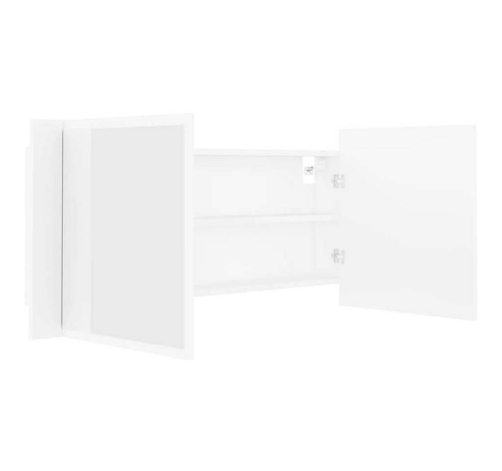 furnicato Badezimmerspiegelschrank LED-Spiegelschrank Weiß 100 x 12 x 45 cm mit RGB-Licht und (1-St) Badregal mit Acrylspiegel, zwei Regalböden und Wandmontage-Option Bild 5
