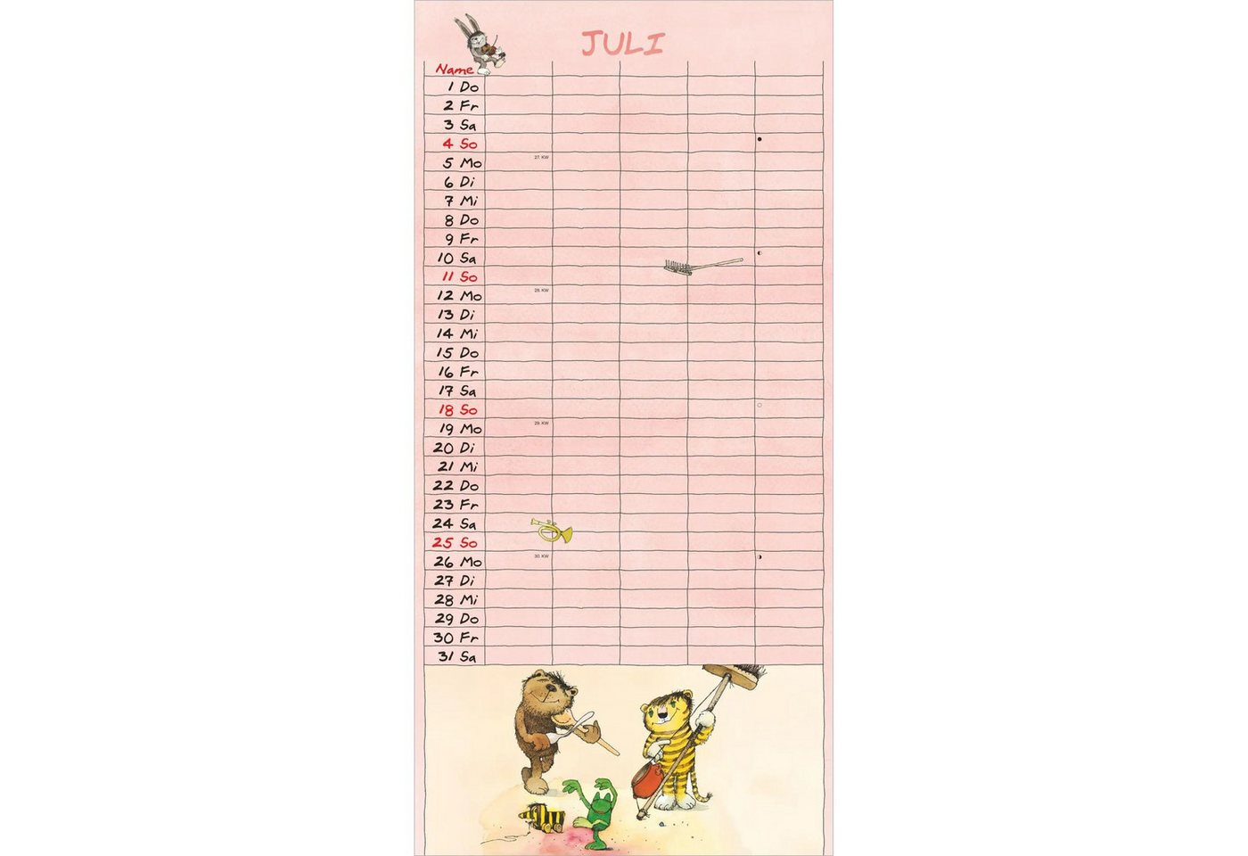 Wandkalender Janosch Familienplaner 2027 Bild 2