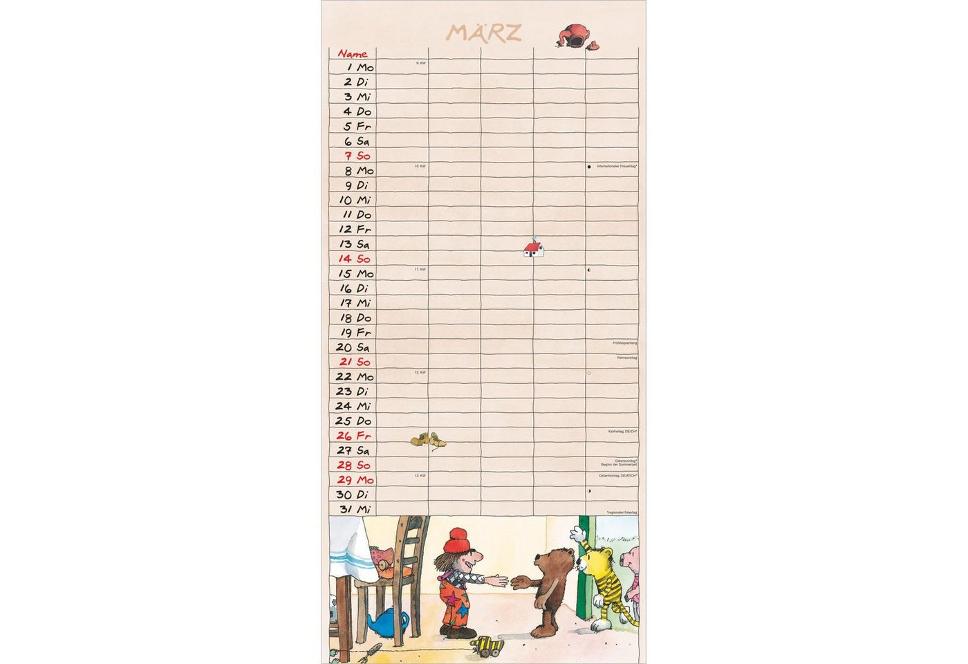 Wandkalender Janosch Familienplaner 2027 Bild 3