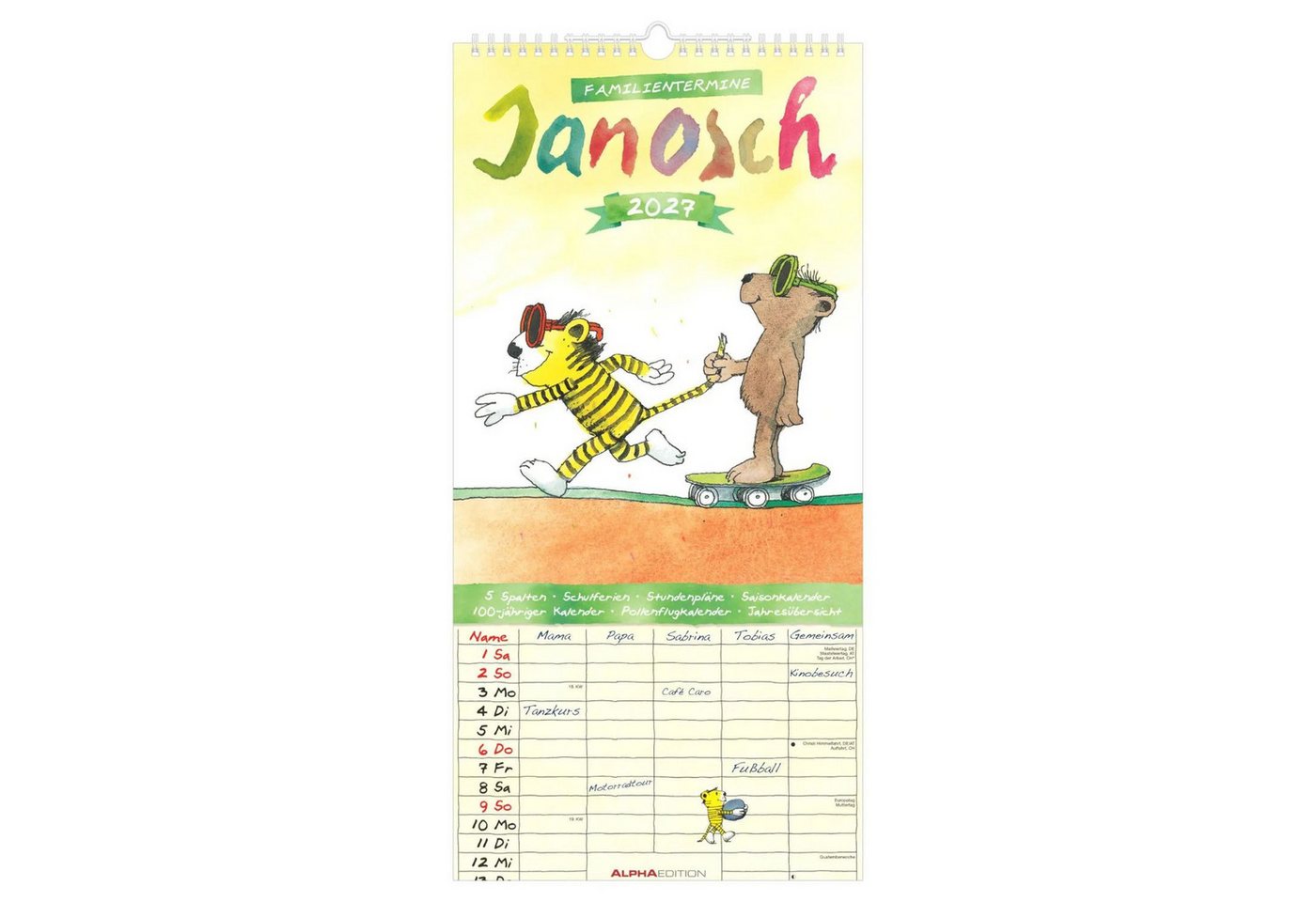 Wandkalender Janosch Familienplaner 2027 Bild 4