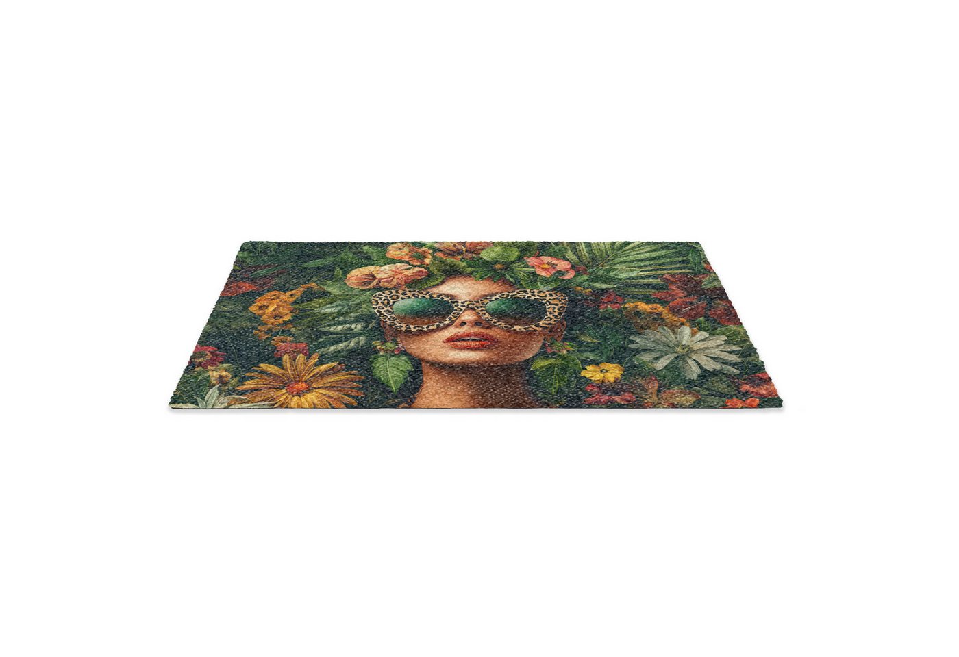 MuchoWow Fußmatte Frau - Pantherdruck - Dschungel - Natur - Luxus, Rechteckig, innen Schmutzfangmatte, Tür, Schmutzfänger Flur, Teppich 60x40 cm Bild 2