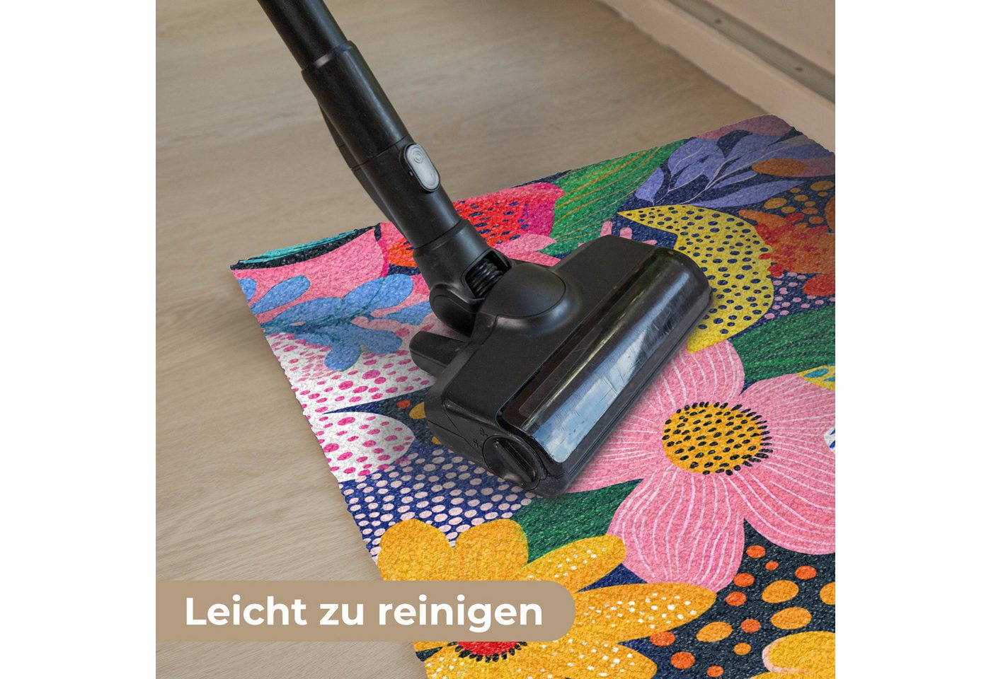 MuchoWow Fußmatte Bunt - Blumen - Abstrakt - Punkte, Rechteckig, innen Schmutzfangmatte, Tür, Schmutzfänger Flur, Teppich 60x40 cm Bild 2