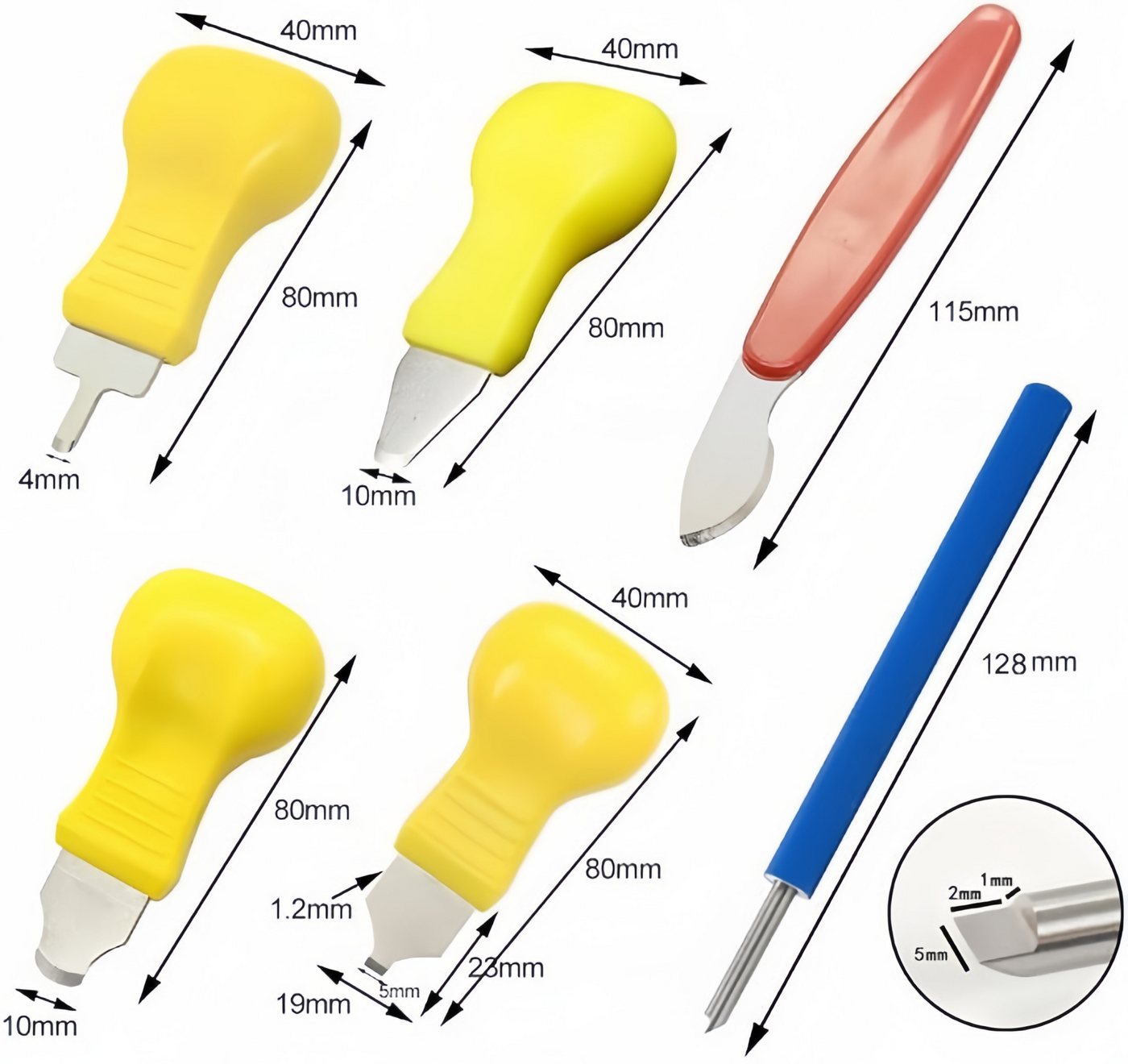 FOUORTUNATE-BEE Reparatur-Set 6-teiliges Uhrmacher-Werkzeugset für Uhrenreparaturen, 6-St., Uhrengehäuse-Öffner Set für verschiedene Uhrentypen
