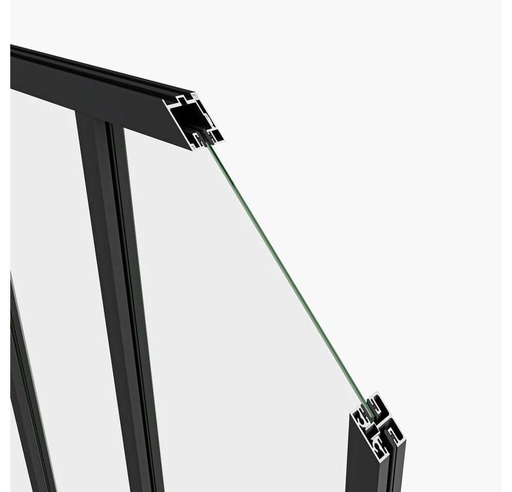duschspa Trennwandplatten 630x1080x4mm ESG Glaswand Trennwand Fenster schwarzes Aluminium, (Set) Bild 4