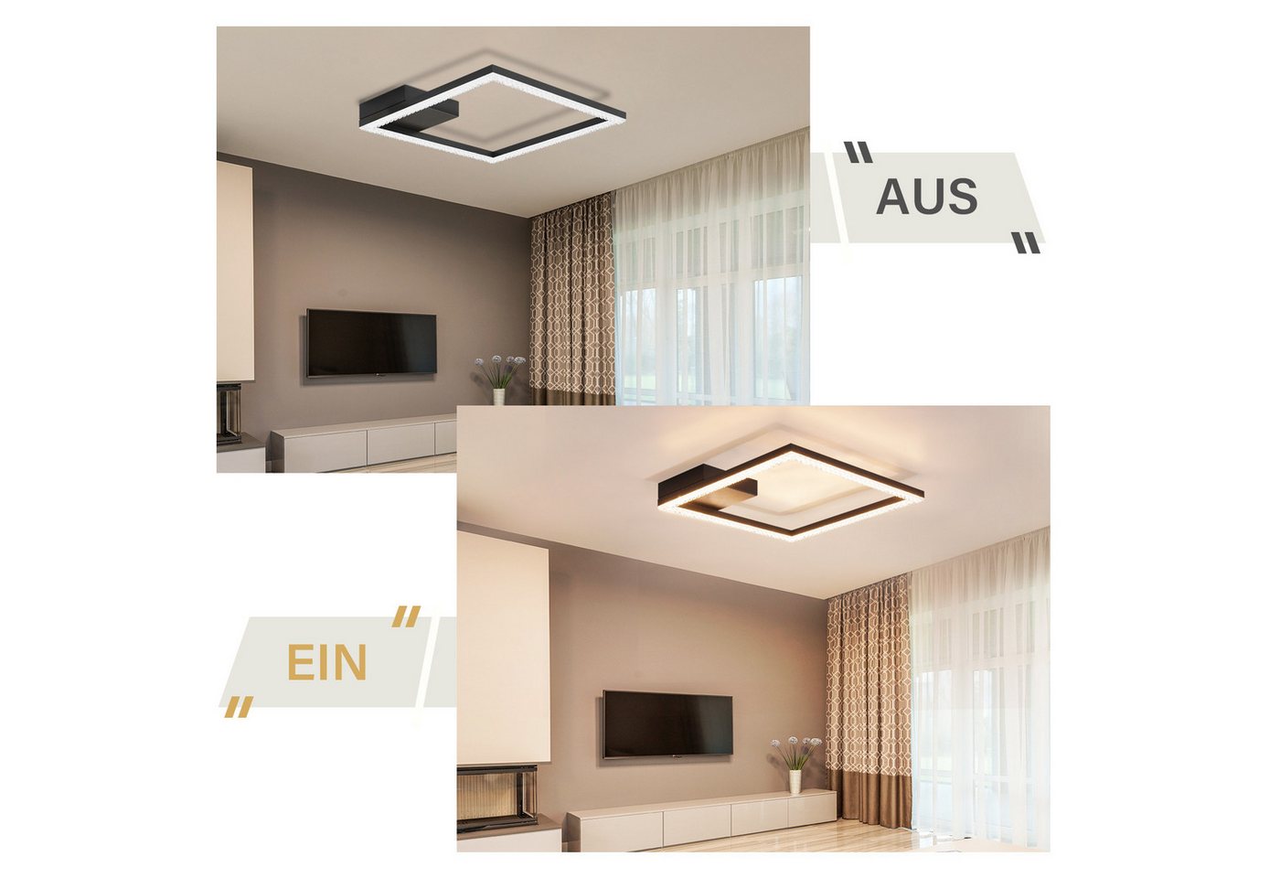 ZMH LED Deckenleuchte Wohnzimmerlampe -12W Warmweiß Kristall Metall Wohnzimmer Flur, Augenschutz, LED fest integriert, 3000k, Kristallschirm Design x Hochwertiges Material Schlafzimmer Flur Küche Bild 2