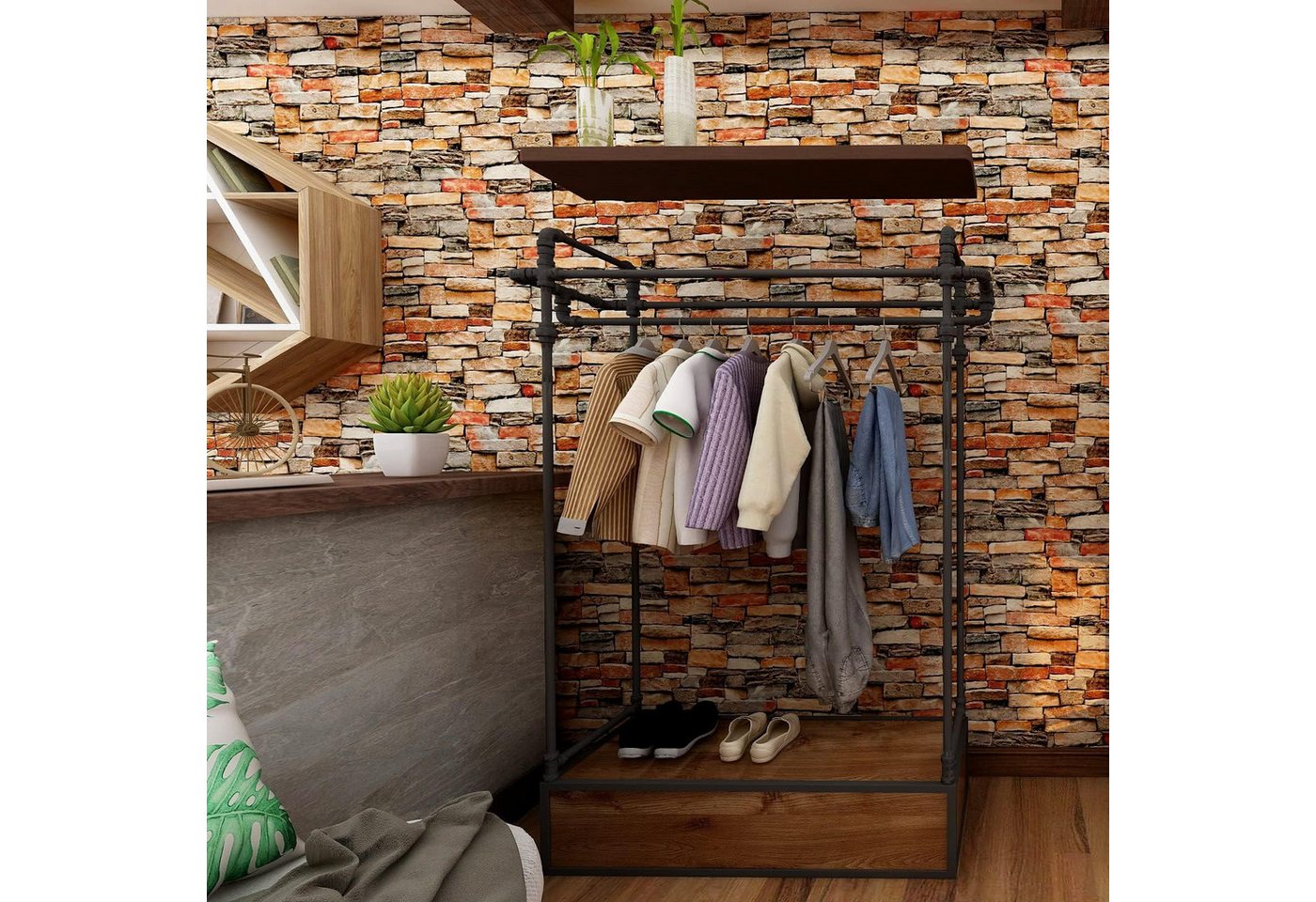 Coonoor 3D-Tapete 3D-Tapete,10 stück selbstklebende Wandpaneele 35x38 cm, (10 St), DIY Wandtapete, Geeignet für Küche, Bad, Schlafzimmer, Wohnzimmer