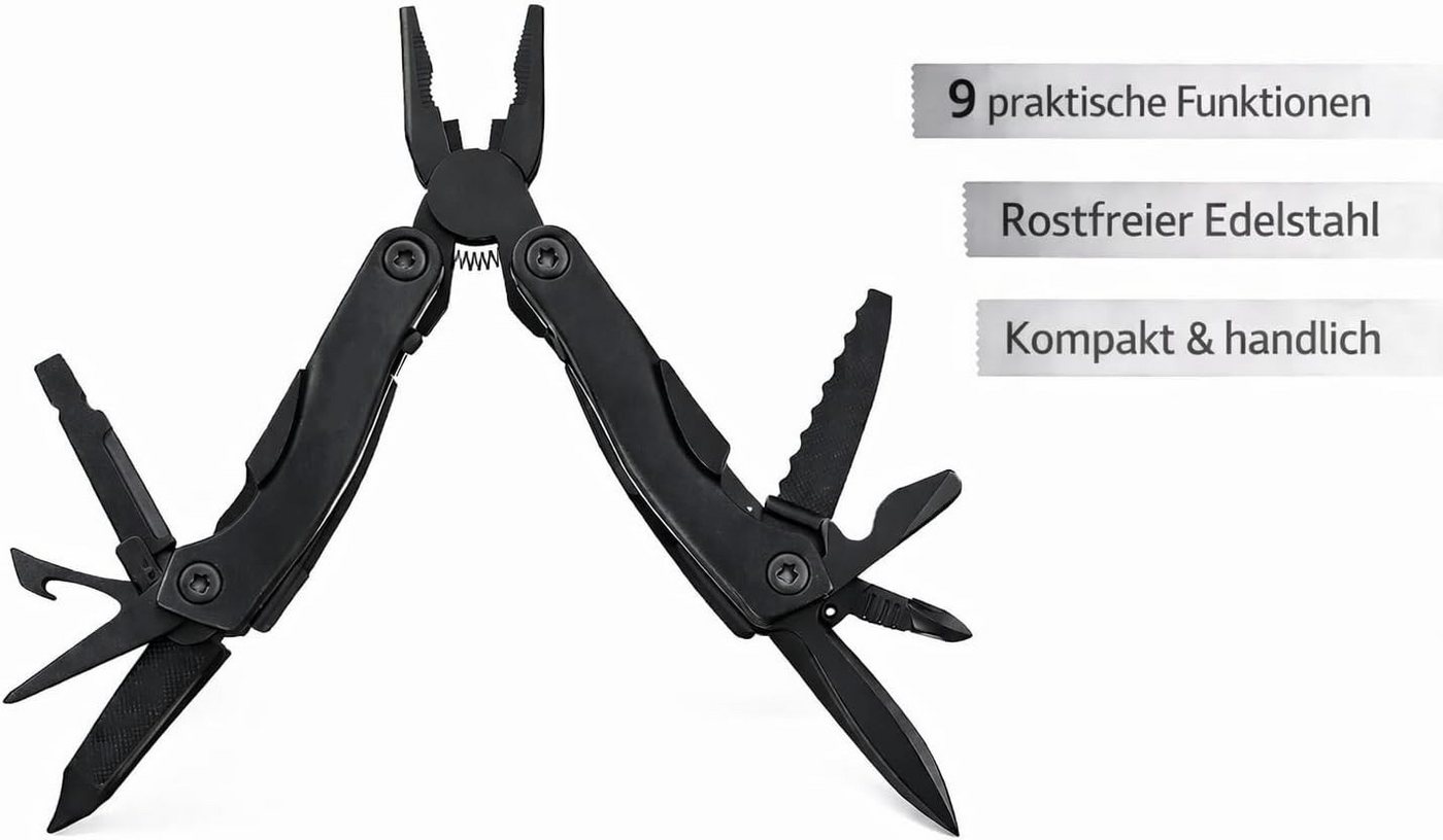 Munkees Multitool Multi Duo Black – Edelstahl, 9-in-1 Werkzeug, (Werkzeug-Set, 2 St., Vorteilset), 2-in-1 Set, ultrakompakt Bild 3