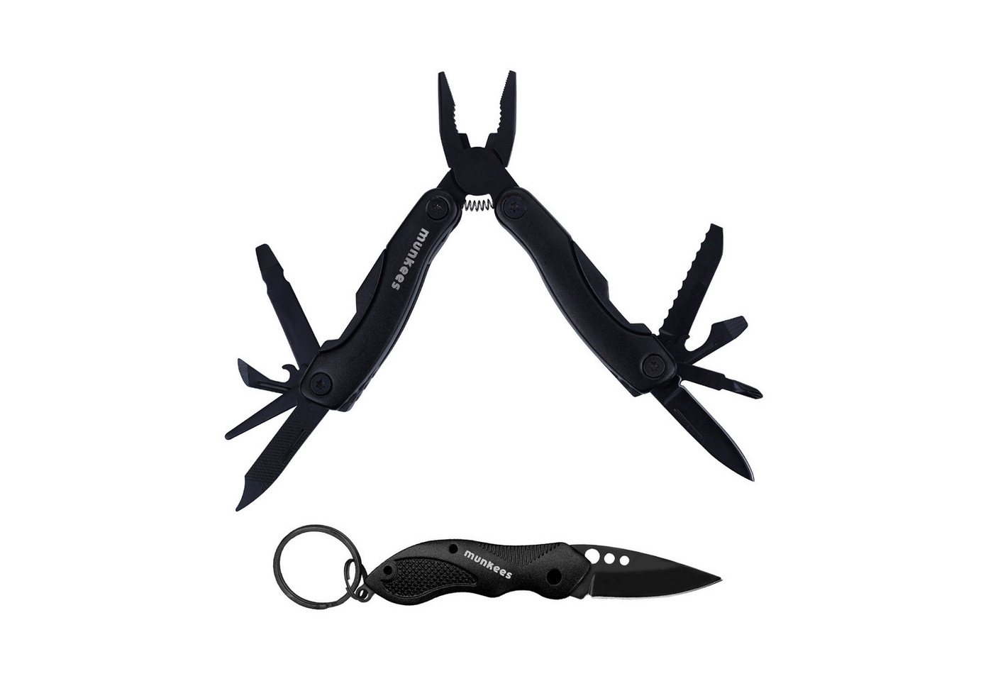 Munkees Multitool Multi Duo Black – Edelstahl, 9-in-1 Werkzeug, (Werkzeug-Set, 2 St., Vorteilset), 2-in-1 Set, ultrakompakt Bild 4