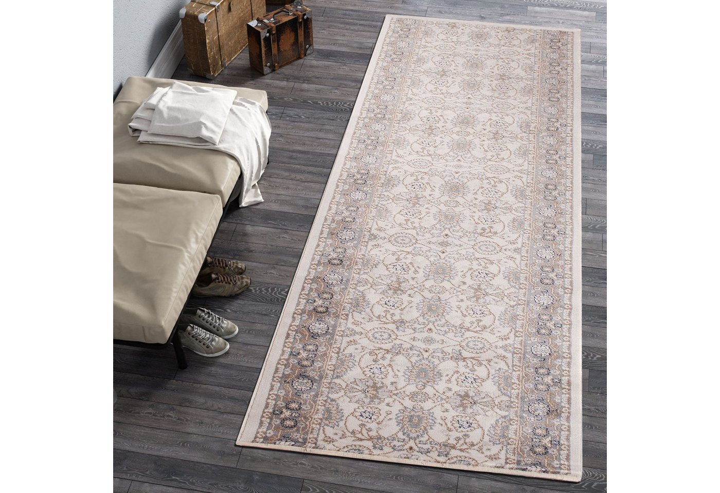 Mazovia Läufer Läufer Klassisch Bordüre Braun Rot Flur, Schlafzimmer, Diele, 70 x 100 cm, Fußbodenheizung Bild 3