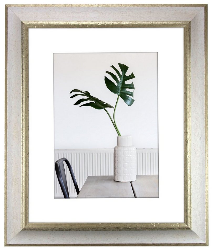 myposterframe Einzelrahmen Dysnomia Barock Edel Bilderrahmen, (1 Stück), 25x25 cm, Weiß Silber, Echtholz Bild 5