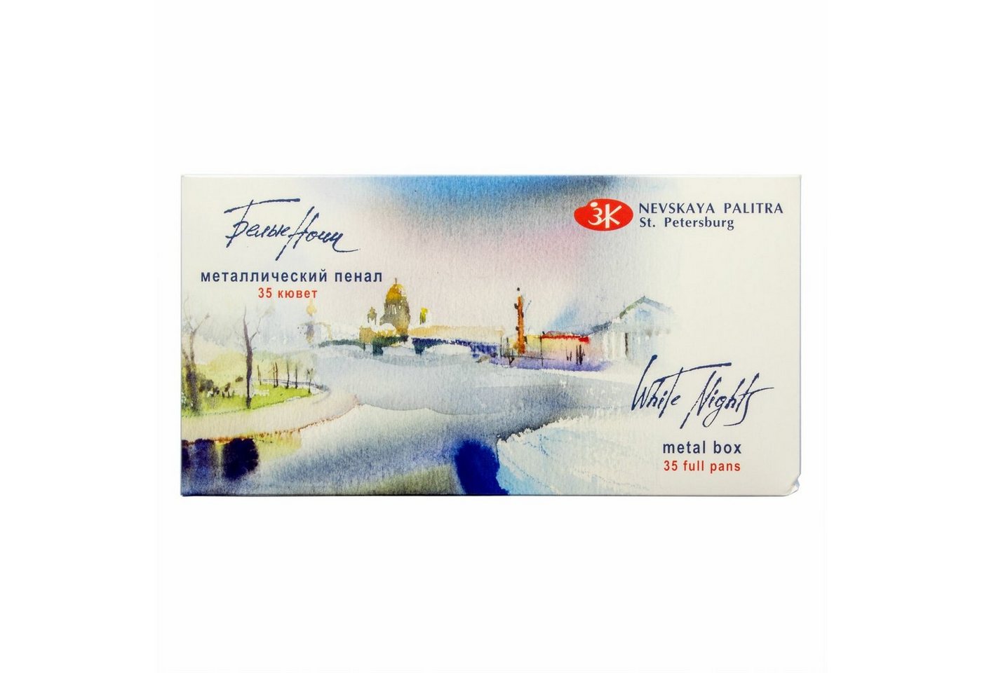 Nevskaya Palitra Kreativset White Nights Aquarellkasten 35 ganze Näpfchen, (35-tlg), Metallbox