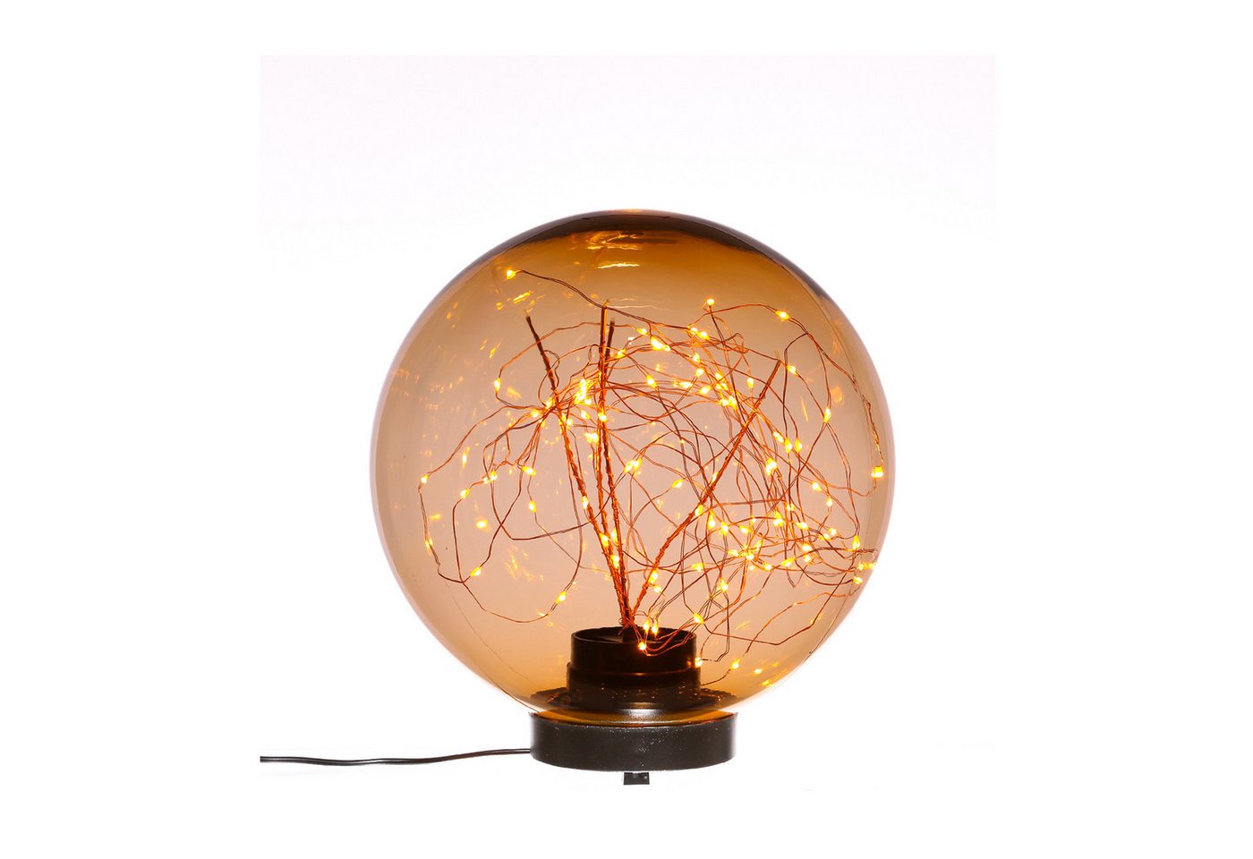 MARELIDA LED Gartenleuchte LED Kugel Leuchte für Boden Weg Terrasse Garten Deko Beleuchtung 20m, LED Classic, ultra-warmweiß / bernstein (1800K bis 2100K)