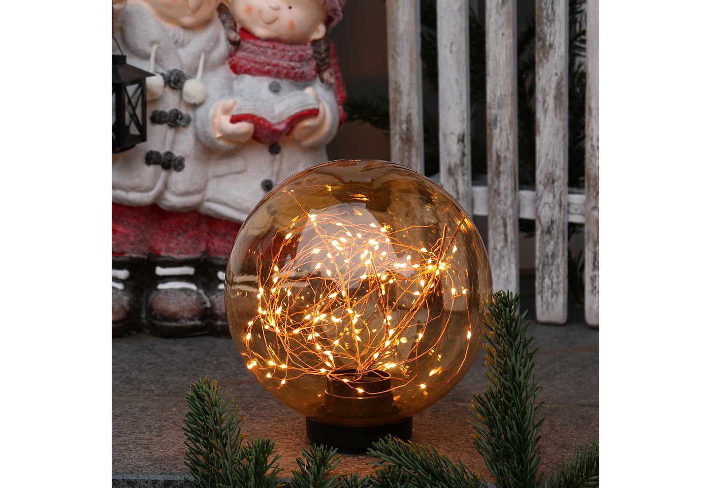 MARELIDA LED Gartenleuchte LED Kugel Leuchte für Boden Weg Terrasse Garten Deko Beleuchtung 20m, LED Classic, ultra-warmweiß / bernstein (1800K bis 2100K) Bild 2