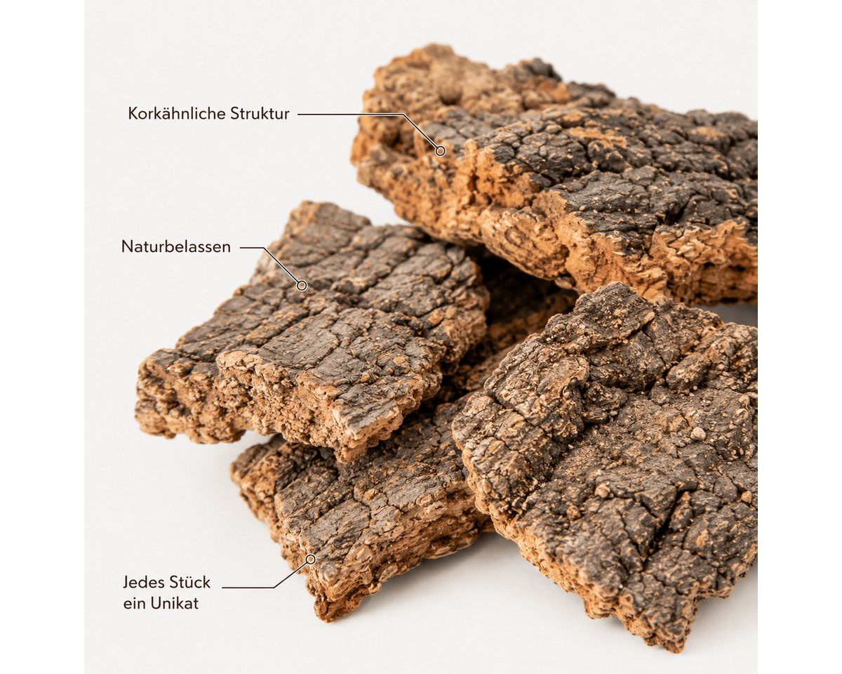 NaDeco Bastelnaturmaterial Baumrinde in Natur, Größe 5-6cm, Packung mit ca. 200g Deko-Rinde
