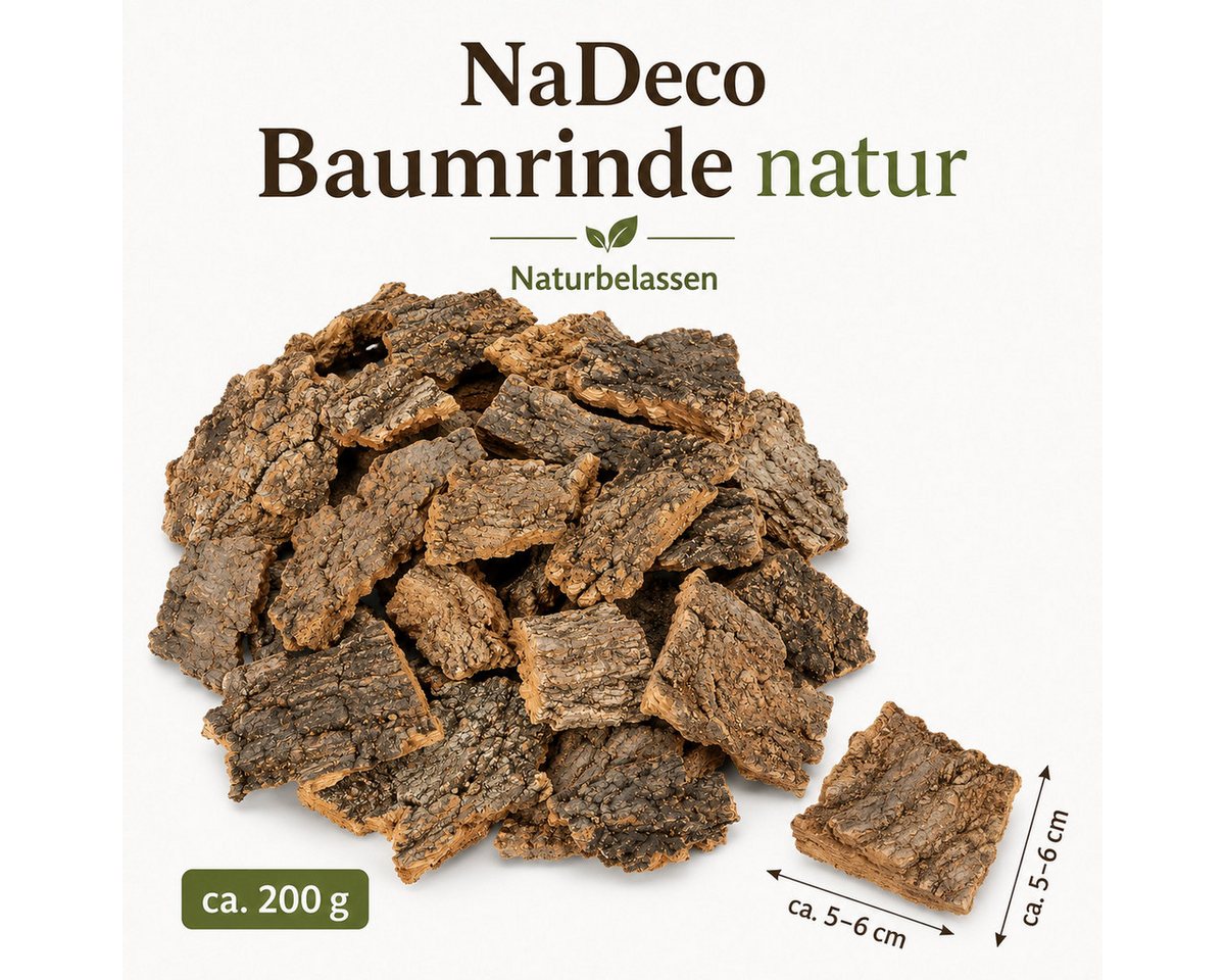 NaDeco Bastelnaturmaterial Baumrinde in Natur, Größe 5-6cm, Packung mit ca. 200g Deko-Rinde Bild 2