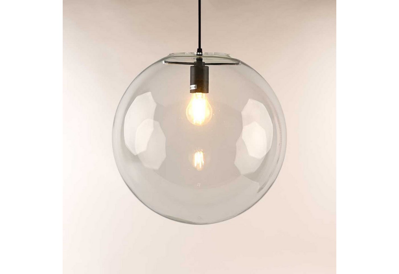 s.luce Pendelleuchte Galerieleuchte Orb Glaskugel 5m Abhängung Gold/Rauch