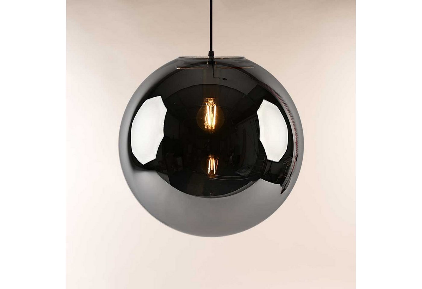s.luce Pendelleuchte Galerieleuchte Orb Glaskugel 5m Abhängung Gold/Rauch Bild 3