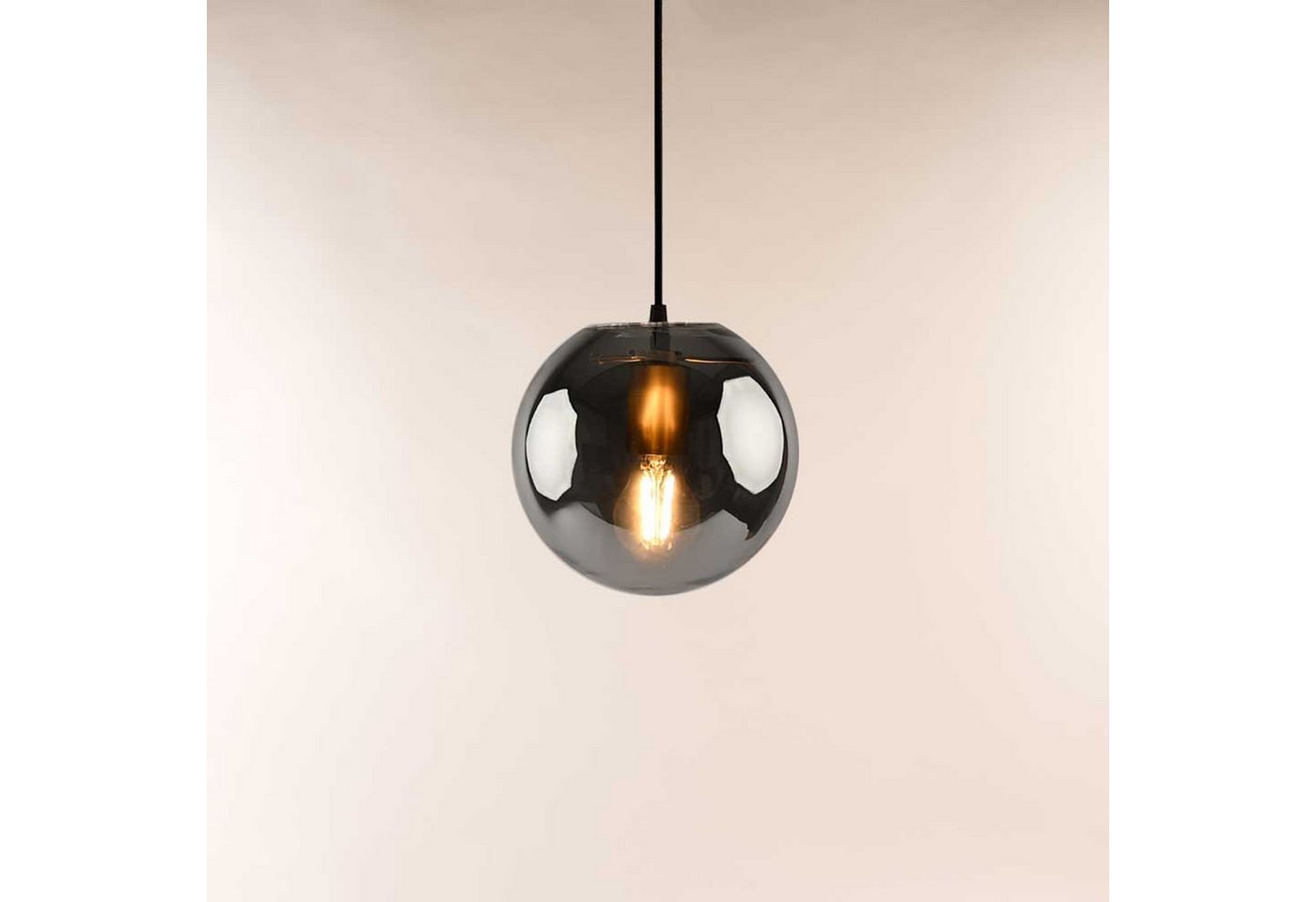 s.luce Pendelleuchte Galerieleuchte Orb Glaskugel 5m Abhängung Gold/Rauch Bild 4