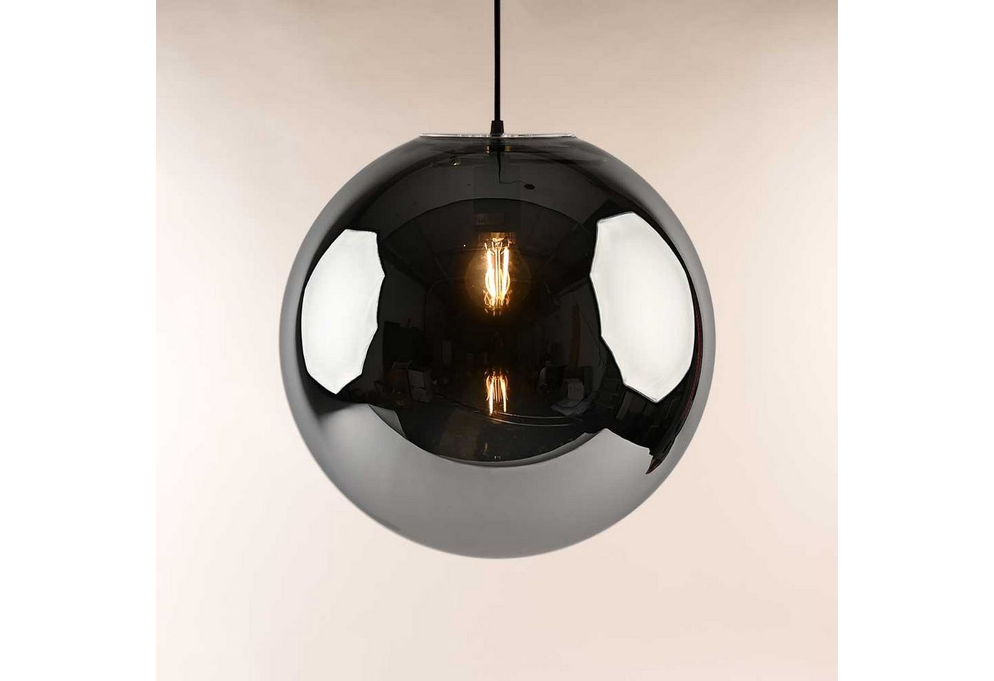 s.luce Pendelleuchte Galerieleuchte Orb Glaskugel 5m Abhängung Gold/Rauch Bild 5
