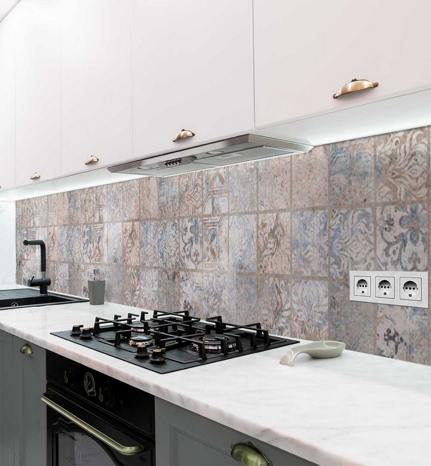 MyMaxxi Küchenrückwand Küchenrückwand selbstklebend Verwaschenes Retro Mosaik Spritzschutz, (Klebefolie passend geschnitten und gerollt B 340 cm x H 60 cm), Kupfer Mosaik B 340 cm x H 60 cm Bild 2